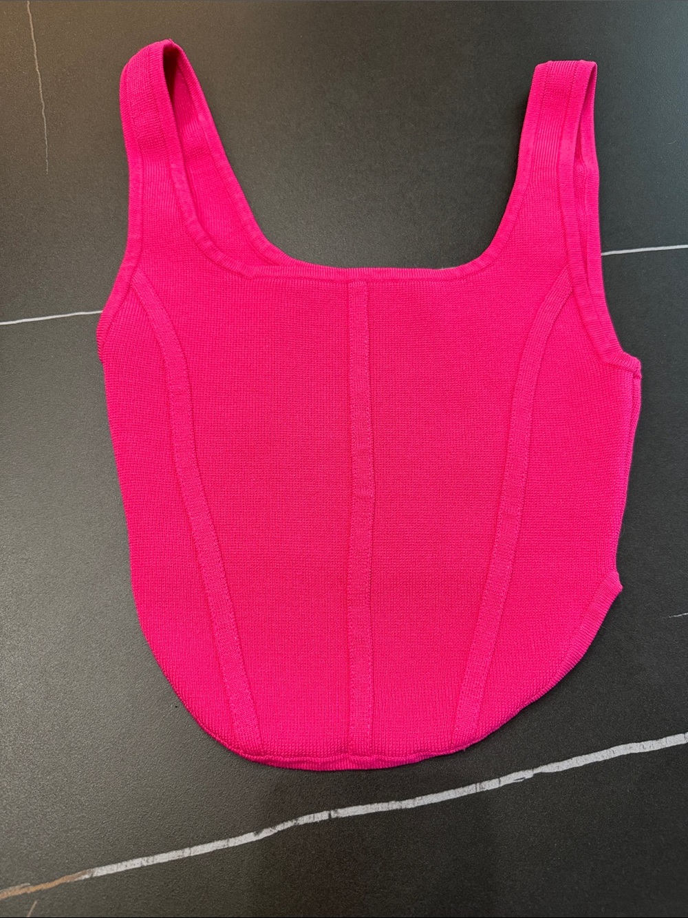 Babaton Hot Pink Sculpt Knit Crop Top